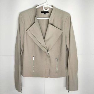 Harve Benard Women's  Jacket XL Beige Tan Cross Front Zip Front Pockets